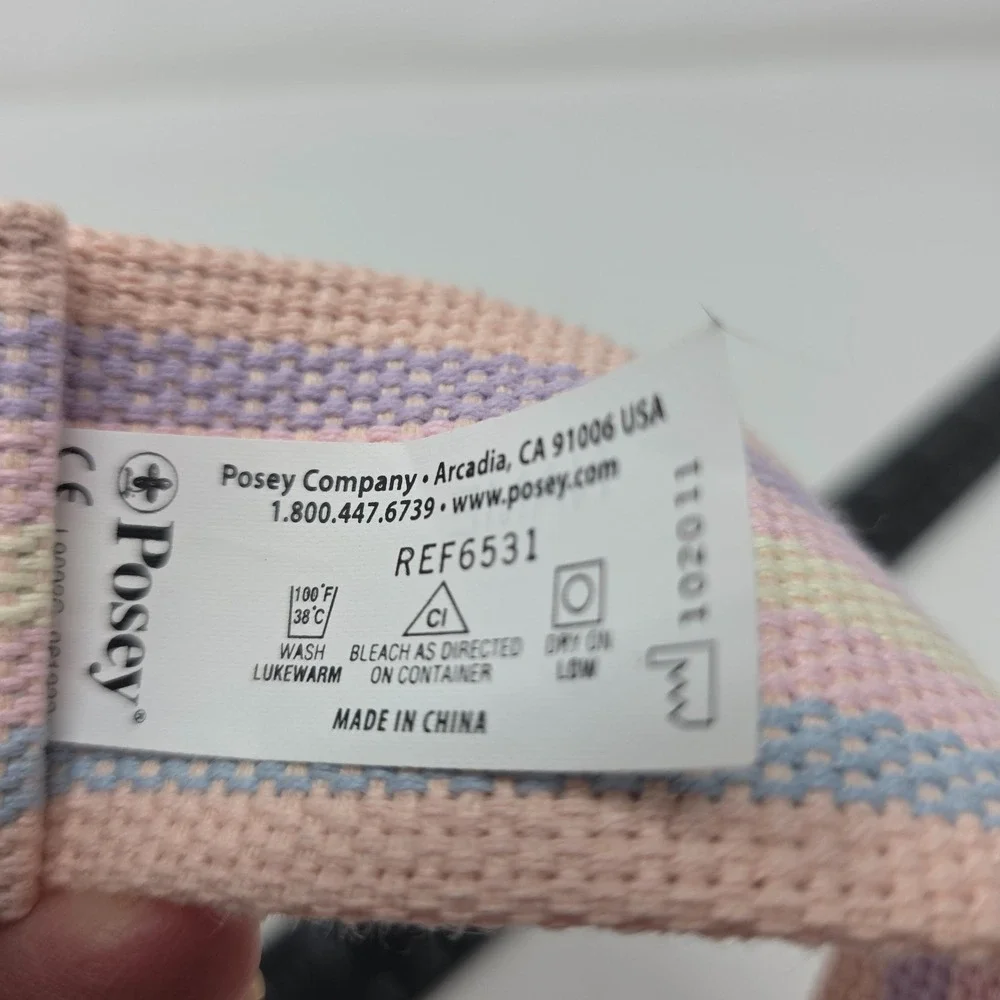 Posey Bouquet Gait Transfer Safety Belt Pastel Rainbow Striped REF6531 NWT